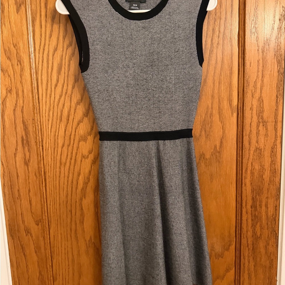 Club Monaco Charcoal and Black Knit Sleeveless Mini Dress